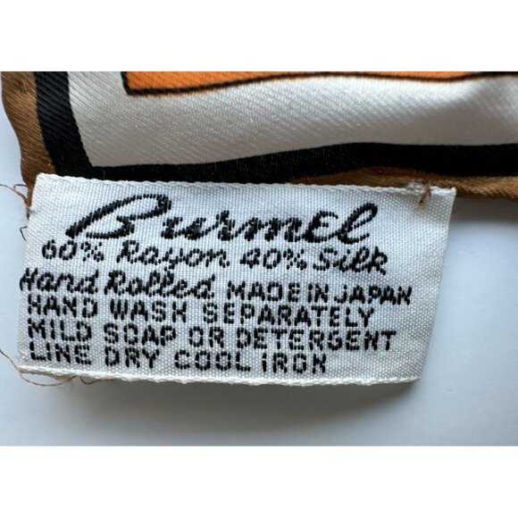 BURMEL Leopard Animal Print Silk Rayon Blend Scarf Brown Orange 60s 70s Vintage - Picture 5 of 6